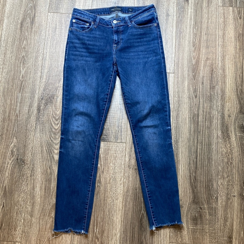 Lucky Brand Lolita skinny jeans raw hem, sz 6 / 28